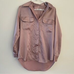 Equipment Dusty Rose Silk Button-Down